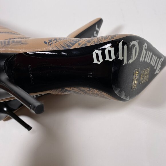 Jimmy Choo x Jean Paul Gaultier Tan Leather 'Tattoo' Over the knee Boots - Picture 9 of 10